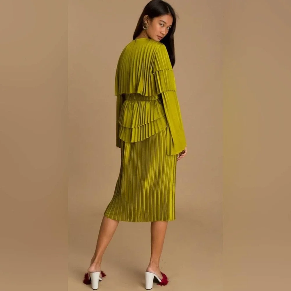 Andrea Iyamah Raffle Pleated Satin Formal Dress - Picture 4 of 13